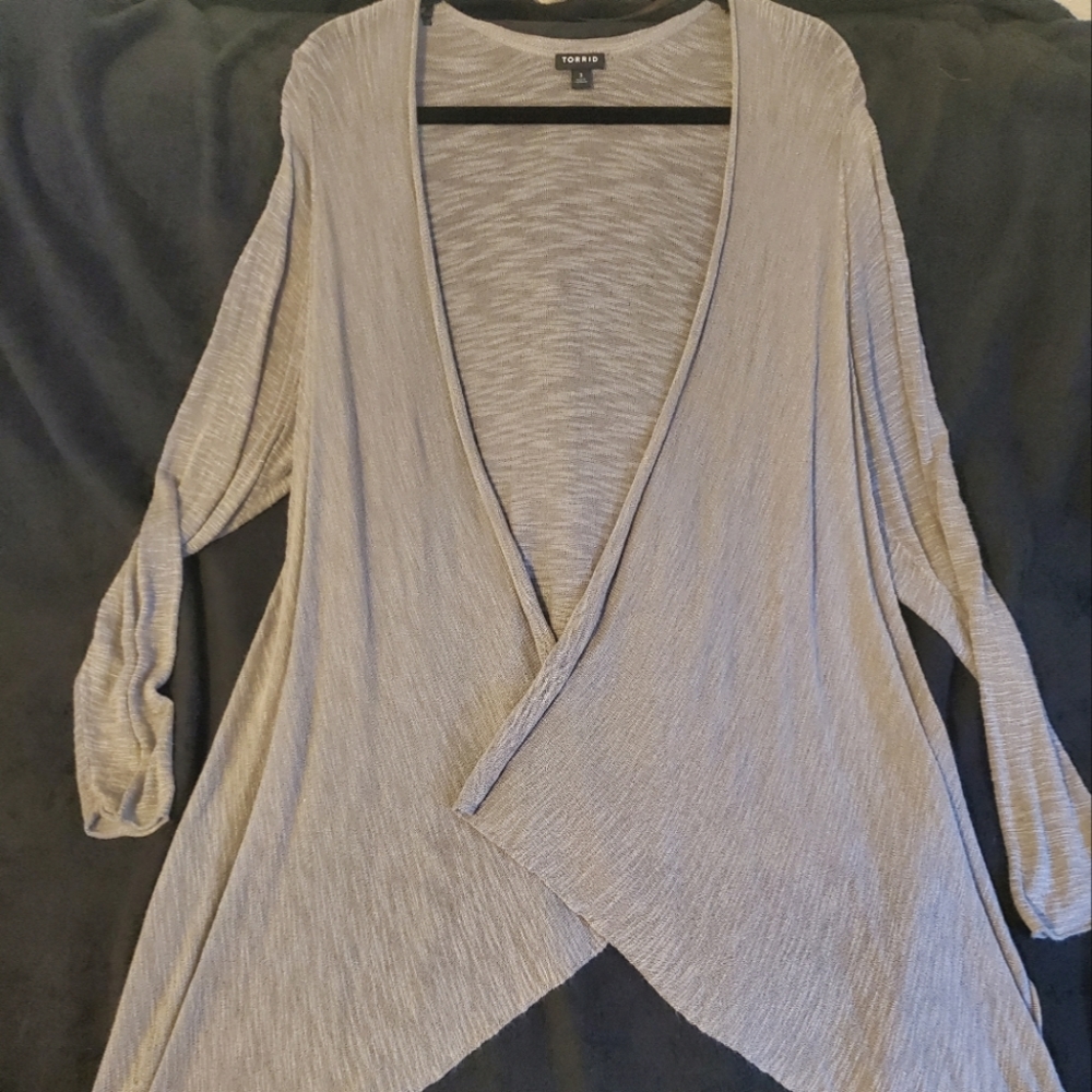 Torrid Slub Knit Draped Open Cardigan